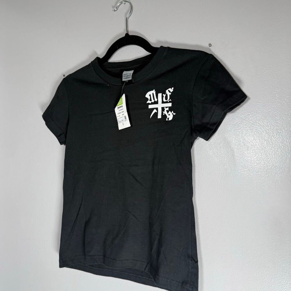 NWT Y2K Marithé François Girbaud Black Mini Logo Tee Gothic Minimal Mall Girl To